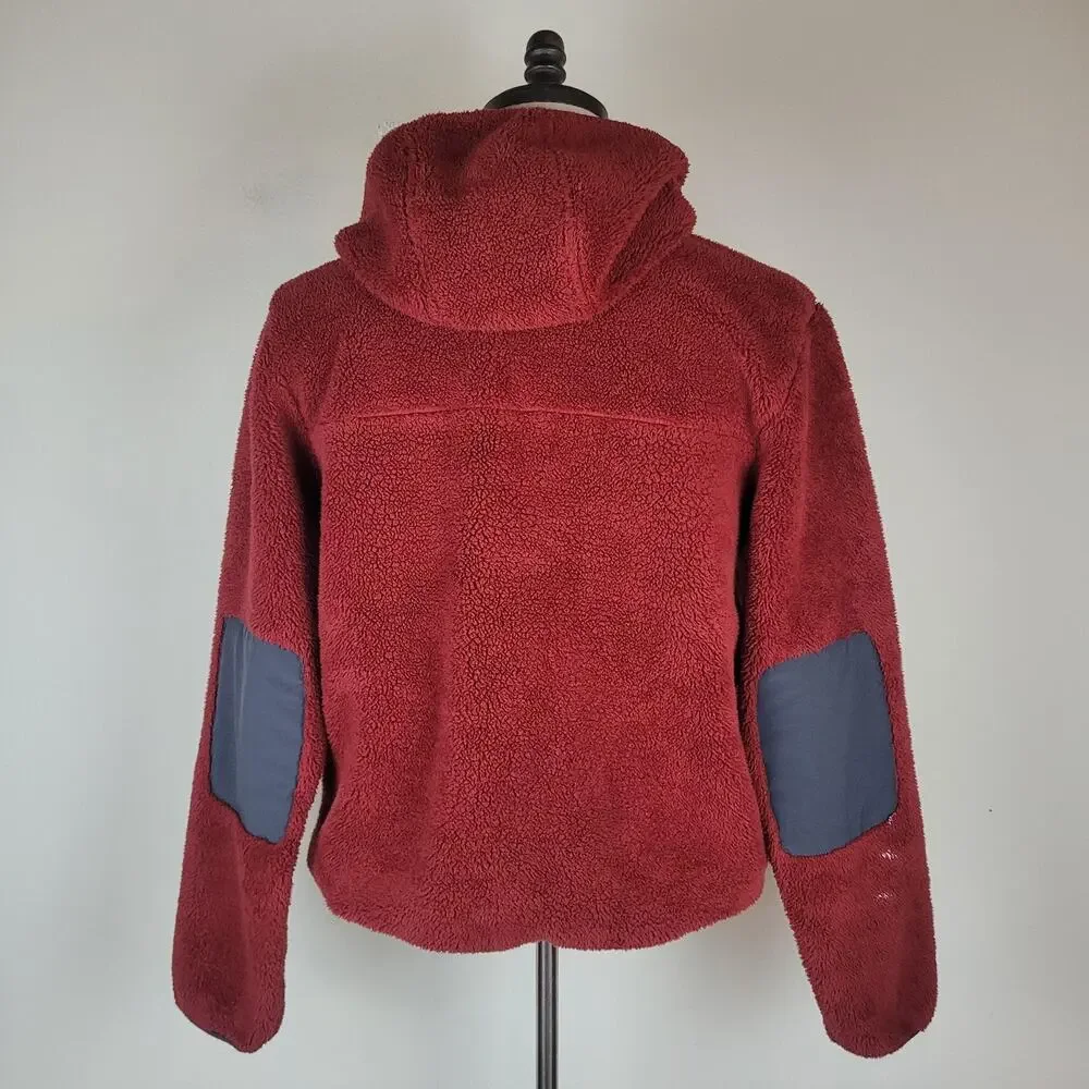 The North Face Jacket‎ Medium Red Fleece Hooded Quarter Zip Anorak Campshire